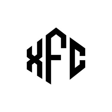 Çokgen şekilli XFC harf logosu tasarımı. XFC çokgen ve küp şeklinde logo tasarımı. XFC altıgen vektör logosu beyaz ve siyah renkler. XFC monogram, iş ve gayrimenkul logosu.