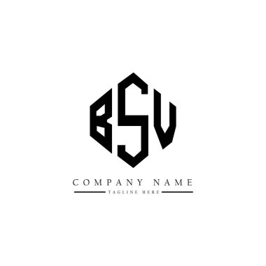 BSV letter logo design with polygon shape. BSV polygon and cube shape logo design. BSV hexagon vector logo template white and black colors. BSV monogram, business and real estate logo.