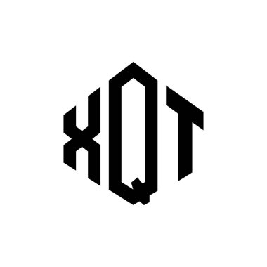 XQT letter logo design with polygon shape. XQT polygon and cube shape logo design. XQT hexagon vector logo template white and black colors. XQT monogram, business and real estate logo.
