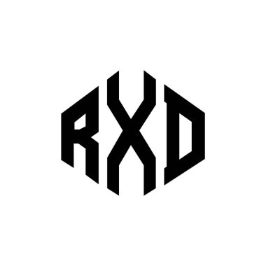 RXD letter logo design with polygon shape. RXD polygon and cube shape logo design. RXD hexagon vector logo template white and black colors. RXD monogram, business and real estate logo.