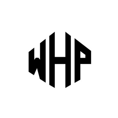 WHP letter logo design with polygon shape. WHP polygon and cube shape logo design. WHP hexagon vector logo template white and black colors. WHP monogram, business and real estate logo.