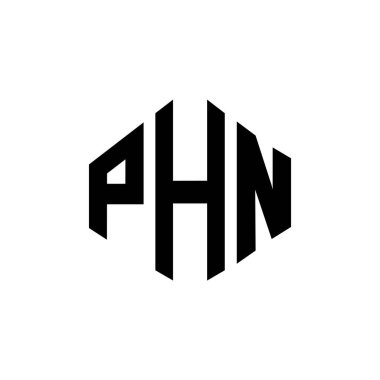 PHN letter logo design with polygon shape. PHN polygon and cube shape logo design. PHN hexagon vector logo template white and black colors. PHN monogram, business and real estate logo.