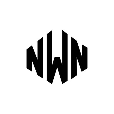 NWN letter logo design with polygon shape. NWN polygon and cube shape logo design. NWN hexagon vector logo template white and black colors. NWN monogram, business and real estate logo.