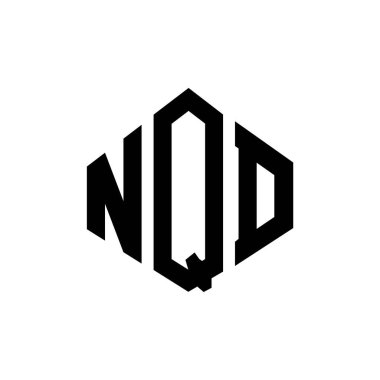 Çokgen şekilli NQD harf logosu tasarımı. NQD çokgen ve küp şeklinde logo tasarımı. NQD altıgen vektör logo şablonu beyaz ve siyah renkler. NQD monogram, iş ve gayrimenkul logosu.