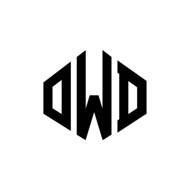 OWD letter logo design with polygon shape. OWD polygon and cube shape logo design. OWD hexagon vector logo template white and black colors. OWD monogram, business and real estate logo.