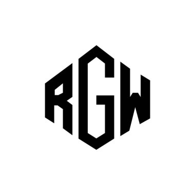 RGW letter logo design with polygon shape. RGW polygon and cube shape logo design. RGW hexagon vector logo template white and black colors. RGW monogram, business and real estate logo.