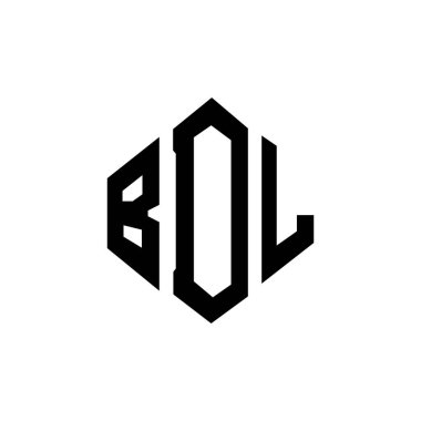 Çokgen şekilli BDL harf logosu tasarımı. BDL çokgen ve küp şeklinde logo tasarımı. BDL altıgen vektör logo şablonu beyaz ve siyah renkler. BDL monogramı, iş ve emlak logosu.