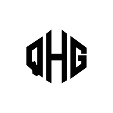 QHG letter logo design with polygon shape. QHG polygon and cube shape logo design. QHG hexagon vector logo template white and black colors. QHG monogram, business and real estate logo.