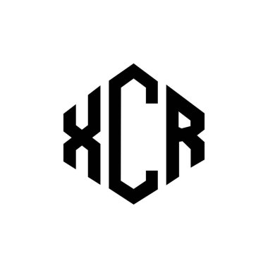 XCR letter logo design with polygon shape. XCR polygon and cube shape logo design. XCR hexagon vector logo template white and black colors. XCR monogram, business and real estate logo.