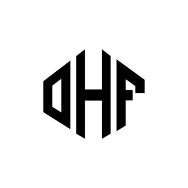 OHF letter logo design with polygon shape. OHF polygon and cube shape logo design. OHF hexagon vector logo template white and black colors. OHF monogram, business and real estate logo.