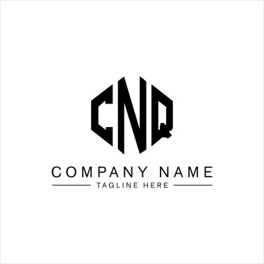 CNQ letter logo design with polygon shape. CNQ polygon and cube shape logo design. CNQ hexagon vector logo template white and black colors. CNQ monogram, business and real estate logo.