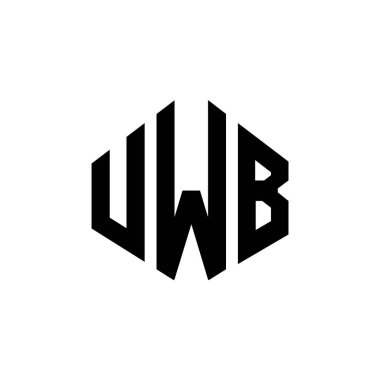 UWB letter logo design with polygon shape. UWB polygon and cube shape logo design. UWB hexagon vector logo template white and black colors. UWB monogram, business and real estate logo.