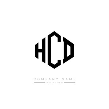 HCD letter logo design with polygon shape. HCD polygon and cube shape logo design. HCD hexagon vector logo template white and black colors. HCD monogram, business and real estate logo.