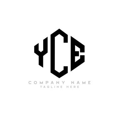 YCE letter logo design with polygon shape. YCE polygon and cube shape logo design. YCE hexagon vector logo template white and black colors. YCE monogram, business and real estate logo.