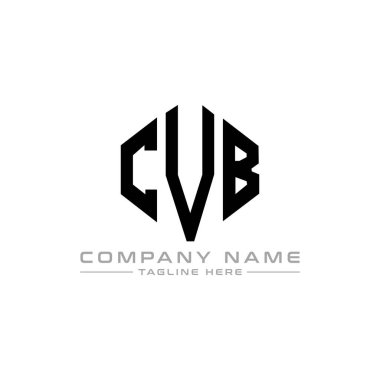 CVB letter logo design with polygon shape. CVB polygon and cube shape logo design. CVB hexagon vector logo template white and black colors. CVB monogram, business and real estate logo.