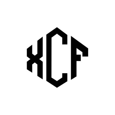 Çokgen şekilli XCF harf logosu tasarımı. XCF çokgen ve küp şeklinde logo tasarımı. XCF altıgen vektör logo şablonu beyaz ve siyah renkler. XCF monogramı, iş ve emlak logosu.