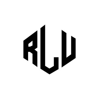 RLU letter logo design with polygon shape. RLU polygon and cube shape logo design. RLU hexagon vector logo template white and black colors. RLU monogram, business and real estate logo.