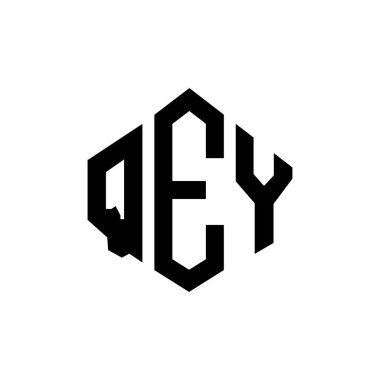 QEY letter logo design with polygon shape. QEY polygon and cube shape logo design. QEY hexagon vector logo template white and black colors. QEY monogram, business and real estate logo.