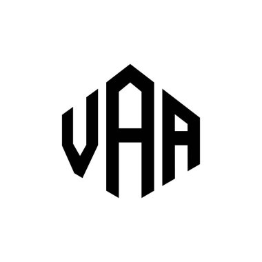 VAA letter logo design with polygon shape. VAA polygon and cube shape logo design. VAA hexagon vector logo template white and black colors. VAA monogram, business and real estate logo.