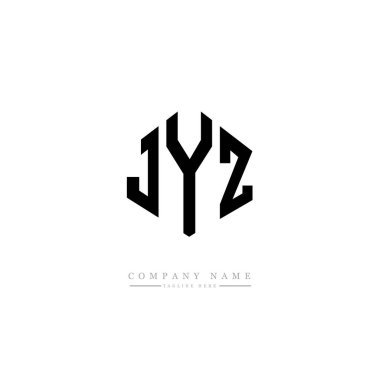 JYZ letter logo design with polygon shape. JYZ polygon and cube shape logo design. JYZ hexagon vector logo template white and black colors. JYZ monogram, business and real estate logo.