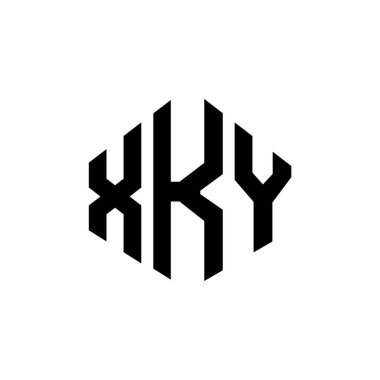 XKY letter logo design with polygon shape. XKY polygon and cube shape logo design. XKY hexagon vector logo template white and black colors. XKY monogram, business and real estate logo.