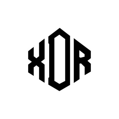 XDR letter logo design with polygon shape. XDR polygon and cube shape logo design. XDR hexagon vector logo template white and black colors. XDR monogram, business and real estate logo.