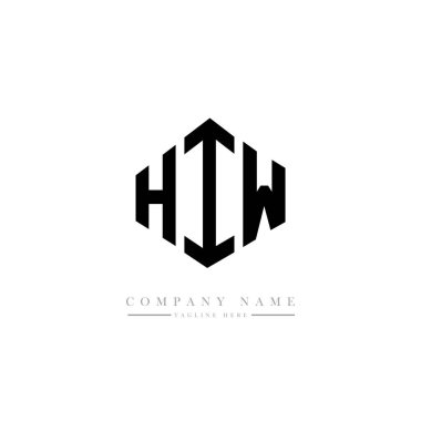 HIW letter logo design with polygon shape. HIW polygon and cube shape logo design. HIW hexagon vector logo template white and black colors. HIW monogram, business and real estate logo.