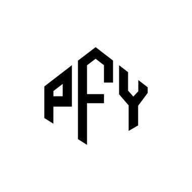 PFY letter logo design with polygon shape. PFY polygon and cube shape logo design. PFY hexagon vector logo template white and black colors. PFY monogram, business and real estate logo.