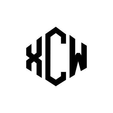 XCW letter logo design with polygon shape. XCW polygon and cube shape logo design. XCW hexagon vector logo template white and black colors. XCW monogram, business and real estate logo.