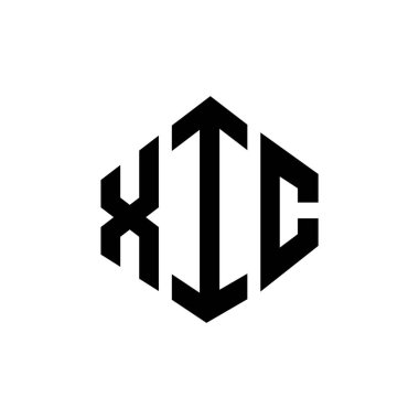 XIC letter logo design with polygon shape. XIC polygon and cube shape logo design. XIC hexagon vector logo template white and black colors. XIC monogram, business and real estate logo.