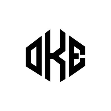OKE letter logo design with polygon shape. OKE polygon and cube shape logo design. OKE hexagon vector logo template white and black colors. OKE monogram, business and real estate logo.