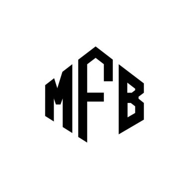 MFB letter logo design with polygon shape. MFB polygon and cube shape logo design. MFB hexagon vector logo template white and black colors. MFB monogram, business and real estate logo.