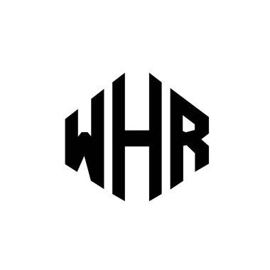 WHR letter logo design with polygon shape. WHR polygon and cube shape logo design. WHR hexagon vector logo template white and black colors. WHR monogram, business and real estate logo.