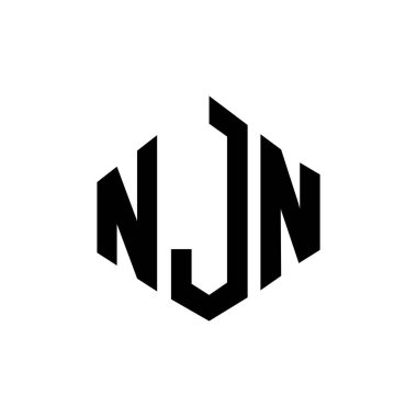 NJN letter logo design with polygon shape. NJN polygon and cube shape logo design. NJN hexagon vector logo template white and black colors. NJN monogram, business and real estate logo.