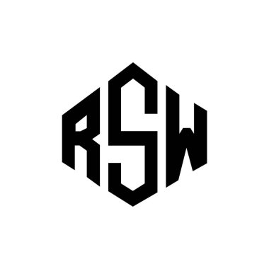 RSW letter logo design with polygon shape. RSW polygon and cube shape logo design. RSW hexagon vector logo template white and black colors. RSW monogram, business and real estate logo.