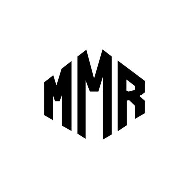 MMR letter logo design with polygon shape. MMR polygon and cube shape logo design. MMR hexagon vector logo template white and black colors. MMR monogram, business and real estate logo.