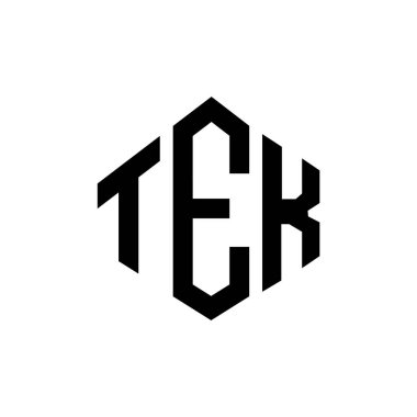 TEK letter logo design with polygon shape. TEK polygon and cube shape logo design. TEK hexagon vector logo template white and black colors. TEK monogram, business and real estate logo.