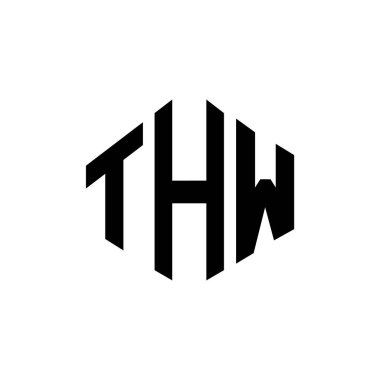 THW letter logo design with polygon shape. THW polygon and cube shape logo design. THW hexagon vector logo template white and black colors. THW monogram, business and real estate logo.