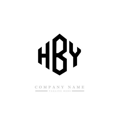 HBY letter logo design with polygon shape. HBY polygon and cube shape logo design. HBY hexagon vector logo template white and black colors. HBY monogram, business and real estate logo.