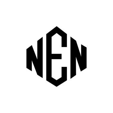 NEN letter logo design with polygon shape. NEN polygon and cube shape logo design. NEN hexagon vector logo template white and black colors. NEN monogram, business and real estate logo.