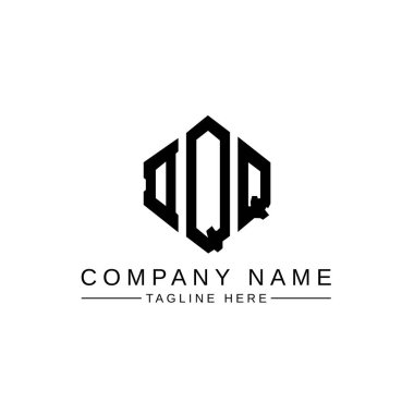 DQQ letter logo design with polygon shape. DQQ polygon and cube shape logo design. DQQ hexagon vector logo template white and black colors. DQQ monogram, business and real estate logo.