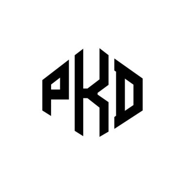 PKD letter logo design with polygon shape. PKD polygon and cube shape logo design. PKD hexagon vector logo template white and black colors. PKD monogram, business and real estate logo.