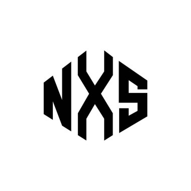 NXS letter logo design with polygon shape. NXS polygon and cube shape logo design. NXS hexagon vector logo template white and black colors. NXS monogram, business and real estate logo.