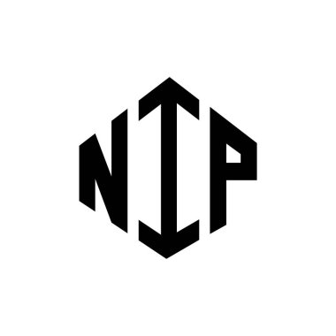 NIP letter logo design with polygon shape. NIP polygon and cube shape logo design. NIP hexagon vector logo template white and black colors. NIP monogram, business and real estate logo.