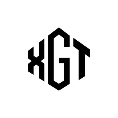 XGT letter logo design with polygon shape. XGT polygon and cube shape logo design. XGT hexagon vector logo template white and black colors. XGT monogram, business and real estate logo.