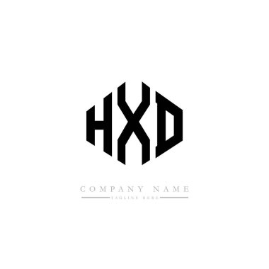 HXD letter logo design with polygon shape. HXD polygon and cube shape logo design. HXD hexagon vector logo template white and black colors. HXD monogram, business and real estate logo.