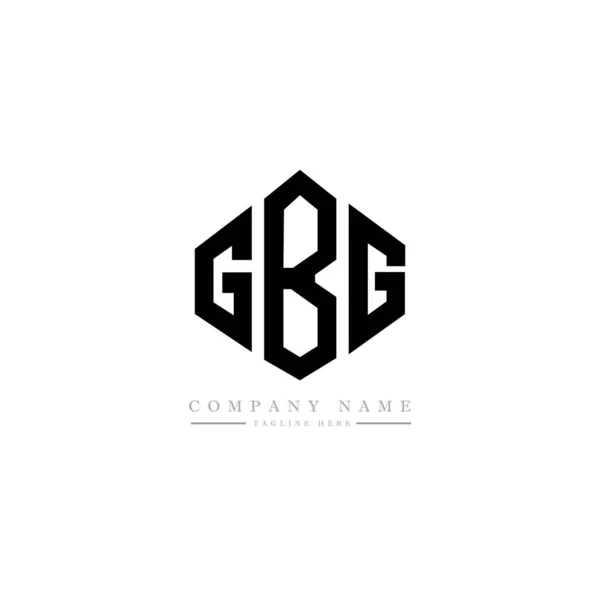 Gbg字母标识设计与多边形 方块形状的标志设计 六边形矢量标识模板白色和黑色的颜色 商业和房地产标志 — 图库矢量图片