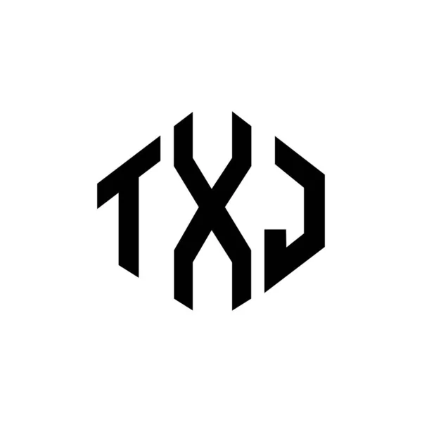 Txj Letter Logo Design Polygon Shape Txj Polygon Cube Shape — Stock Vector
