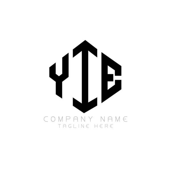Yie Letter Logo Design Polygon Shape Yie Polygon Cube Shape — Stock Vector