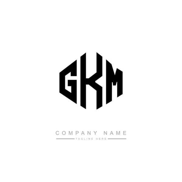 Gkm字母标识设计与多边形 方块形状的标志设计 六边形矢量标识模板白色和黑色的颜色 商业和房地产标志 — 图库矢量图片